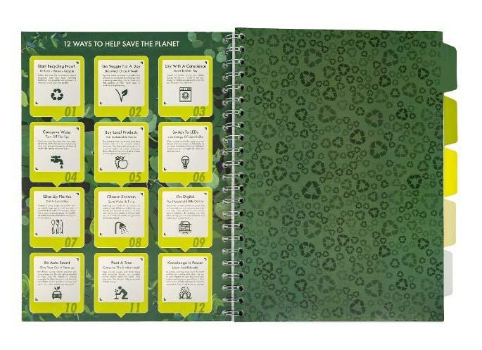 Kołozeszyt A4/100k. li Project Book z recyklingu zielony Pukka Pad [6050-REC]